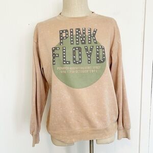 Pink Floyd Crew Neck‎ Sweatshirt Studded Peach Green Pompeii Medium